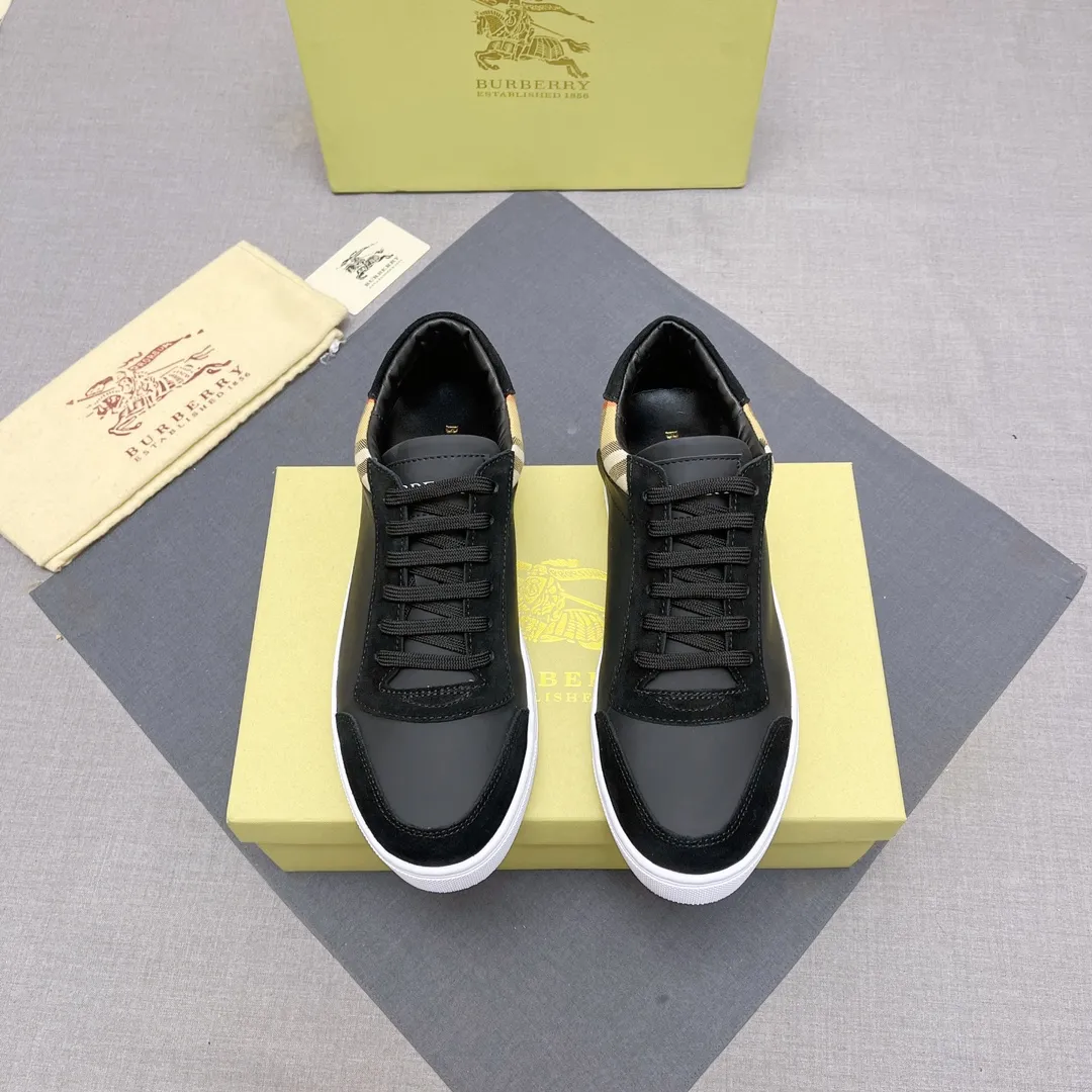 P360 B men's classic low-top sneakers are reinterpreted in Vintage plaid cotton and cowhide materials, decorated with a new brand logo. First-grain cowhide lining, embossed Burberry lettering logo on the heel, original outsole! 38-44 (45 46 customized) No. 019